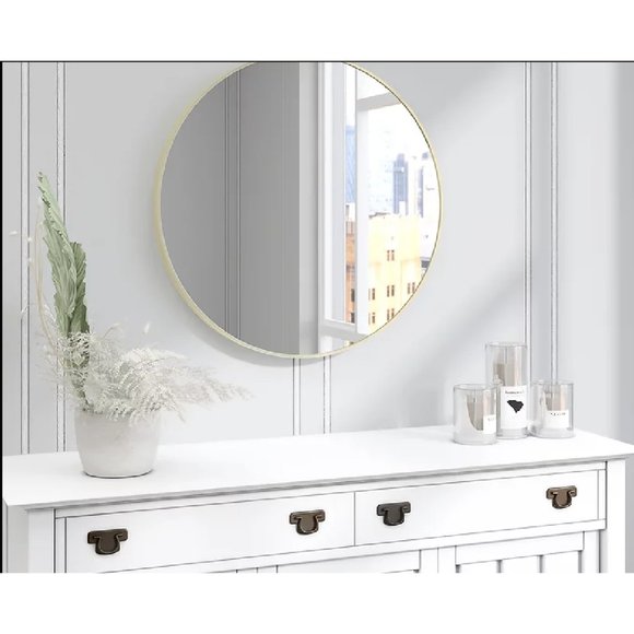 Matte Gold Wall Mirror 20 Round Mirror - Picture 1 of 1